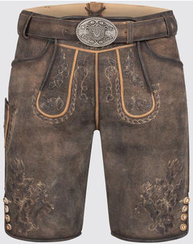 Krüger Lederhose Theodor mit Gürtel braun