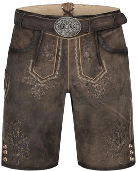 Krüger Lederhose Arijus mit Gürtel braun