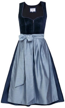 Edelnice Midi Dirndl Luna Samt Blau blau