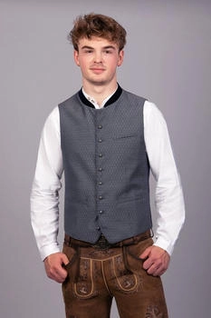 Edelnice Trachten Weste Fritz blau