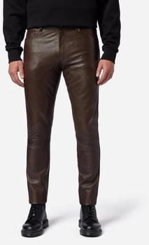 Ricano Lederhose Slim Fit 5-Pocket aus Lamm Leder braun