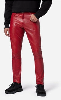 Ricano Lederhose Slim Fit 5-Pocket aus Lamm Leder rot