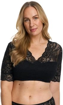 Susa Wiesn-Zauber Dirndl-Bluse halbarm durchscheinend weiß (5568)