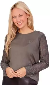 MarJo Trachten Blusenshirt Helena oliv blaugrau