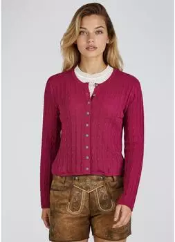 Spieth & Wensky Trachtenstrickjacke Hummeltal mit Zopfmuster beere