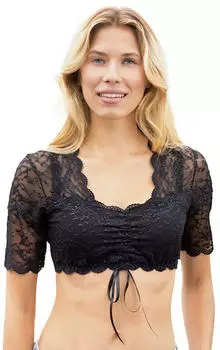 Nina von C Dirndlbluse halbarm Martina schwarz