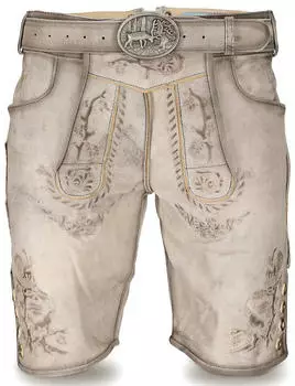 Steigenhöfer Trachtenlederhose Franz Vintage mit Gürtel beige