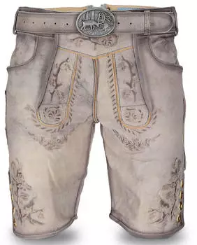 Steigenhöfer Trachtenlederhose Franz Vintage mit Gürtel grau