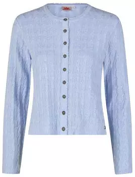 Spieth & Wensky Trachtenstrickjacke Hummeltal mit Zopfmuster hellblau