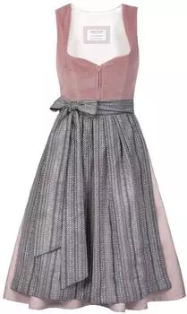 Edelnice Midi Dirndl Marie Samt Altrosa