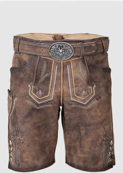 Krüger-Dirndl Lederhose Milo mit Gürtel braun (099635-0-0007)
