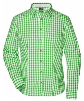 James & Nicholson Trachtenbluse (JN637) grün/weiß
