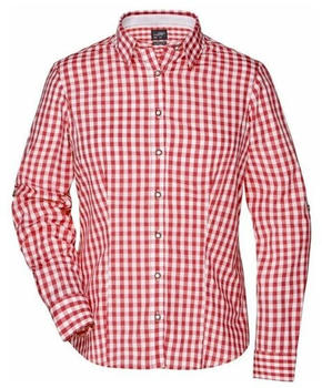 James & Nicholson Trachtenbluse (JN637) rot/weiß