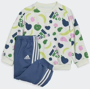 Adidas Kids Essentials Allover Print Jogging Suit (IQ4065) crystal jade/preloved ink