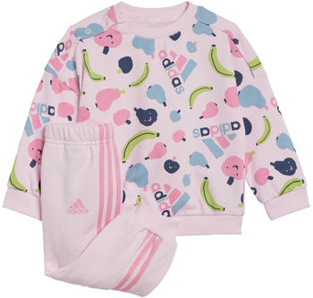 Adidas Kids Essentials Allover Print Kids Jogginganzug (IS2683) clear pink/bliss pink