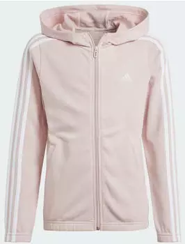 Adidas Kids Essentials 3-Stripes Full-Zip Hooded Jacket (IZ3464) sandy pink/white