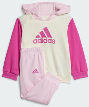 Adidas Kids Essentials Colorblock Jogging Suit (IQ4084) ivory/semi lucid fuchsia/clear pink