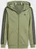 Adidas Kids Essentials 3-Stripes Fleece Hooded Jacket (IX9536) tent green/black