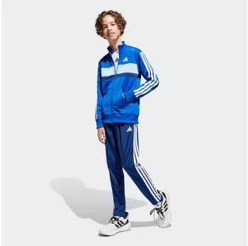 Adidas Tiberio 3-Streifen Tricot Trainingsanzug royal blau weiß glow blau