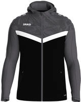 Jako 6824-801-K, Jako Iconic Trainingsjacke mit Kapuze Kinder - schwarz/anthrazit