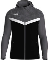 Jako 6824-801-K, Jako Iconic Trainingsjacke mit Kapuze Kinder - schwarz/anthrazit