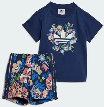 Adidas Originals x Liberty London Kinder Shorts T-Shirt Set night indigo
