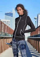 LASCANA ACTIVE Trainingsjacke "Black Marble" Trainingsjacke mit Kontrastn&auml;hten und