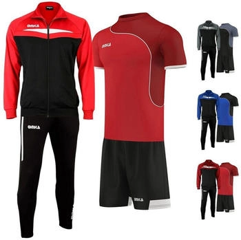 OMKA 4er Set Trainingsanzug rot schwarz