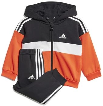 Adidas Tiberio 3-Streifen Colorblock Kinder Trainingsanzug schwarz