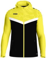Jako 6824-808-K, Jako Kapuzenjacke Iconic Kinder - schwarz/soft yellow - 164