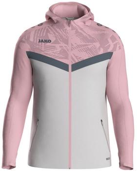 JAKO Unisex-Kapuzenjacke Iconic (6824) soft grey/dusky pink/anthra light