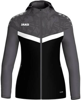 JAKO Damen-Kapuzenjacke Iconic (6824) schwarz/anthrazit