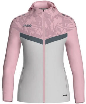 JAKO Damen-Kapuzenjacke Iconic (6824) soft grey/dusky pink/anthra light