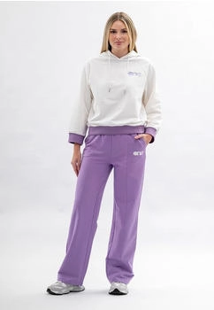 Tom Barron Damen-Hoodie Stickerei gerippter Trainingsanzug-Set Seitenbesatz