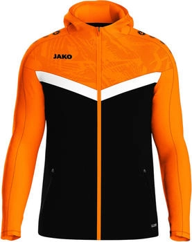 JAKO Kinder-Kapuzenjacke Iconic (6824) schwarz/neonorange