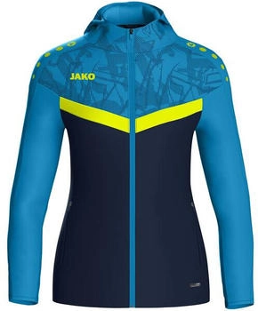 JAKO Damen-Kapuzenjacke Iconic (6824) marine/JAKO blau/neongelb
