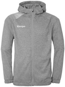 Kempa Ambition Kapuzen-Trainingsjacke dark grau melange weiß