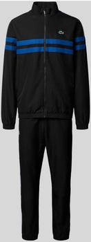 Lacoste Tracksuit Kontraststreifen schwarz