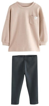 Next Set mit Rippbündchen beige/graphit