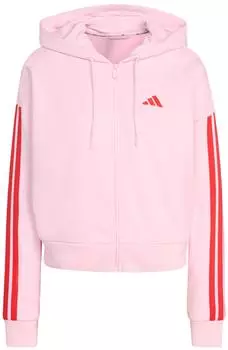 Adidas Essentials 3-Streifen French Terry Kapuzenjacke Clear Pink / Pure Ruby (KD4789)