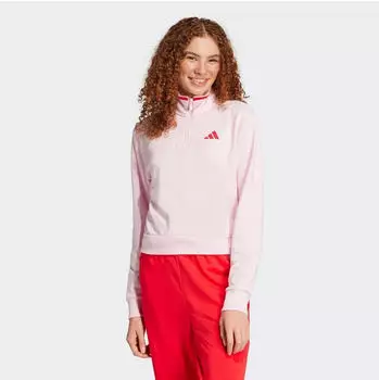 Adidas Essentials Color Pop French Terry Crop Quarter-Zip Originals Jacke Clear Pink (JG4174)