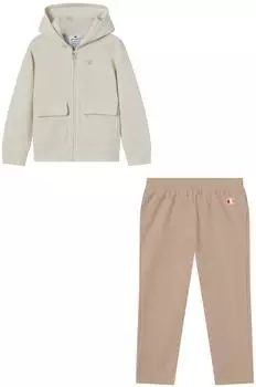 Champion Legacy Jungen Kapuzensweatanzug mit Reißverschluss beige