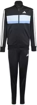 Adidas Seasonal Essentials Tiberio 3-Streifen Tricot Kids Trainingsanzug Black / Glow Blue / Blue Fusion / White (KB7327)