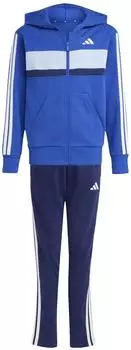 Adidas Tiberio 3-Streifen Fleece Trainingsanzug Kinder blau schwarz wei&szlig;