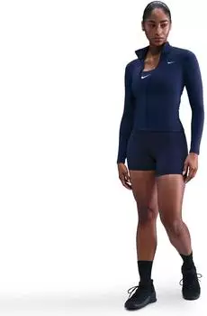 Nike One Training Figurbetontes Oberteil mit durchgehendem Rei&szlig;verschluss (IM7046-410) marineblau
