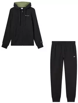 Champion Terry Hooded Full Zip Sweatshirt Trainingsanzug (2-teilig) schwarz