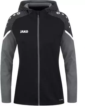 JAKO Damen Kapuzenjacke Performance (6822) schwarz/anthrazitgrau