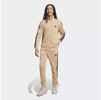 Adidas Basic 3-Stripes Tricot Trainingsanzug warm sandstone