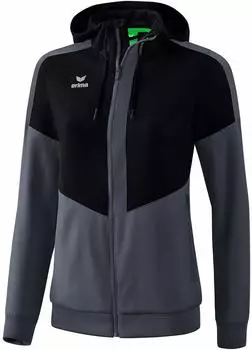 Erima Damen Squad Tracktop-Jacke mit Kapuze (1032014) schwarz/slate grey