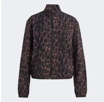 Adidas Workout Essentials Leopard Woven Jacket (KD7612) earth strata/black